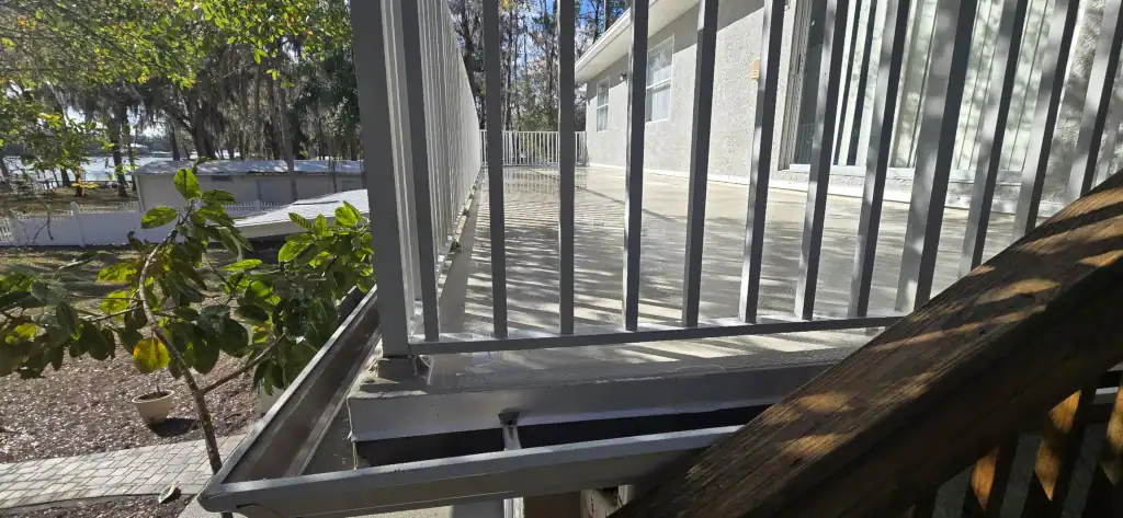 Wooden Dirty Deck after pressure washing